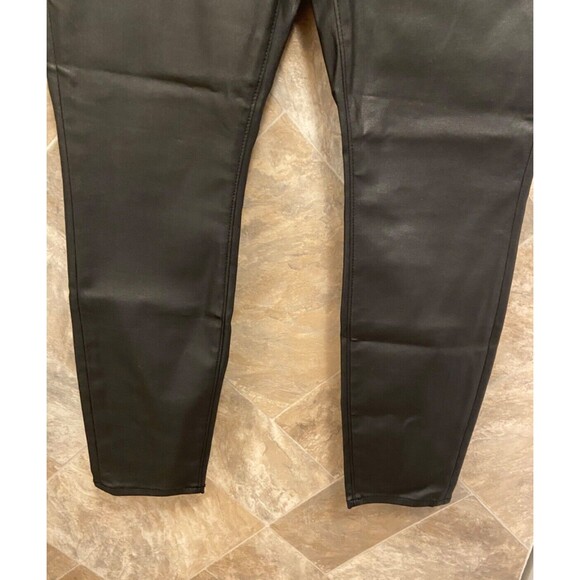 Ann Taylor Pants Women's 14 Black Cotton Blend Stretch Faux Leather Style - Picture 5 of 10